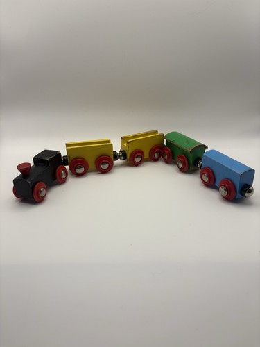 Wooden train track engine - train, with