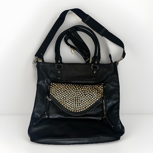 Black gold studded - gold, slouch