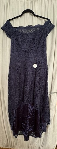 Chi navy lace dress - lace,