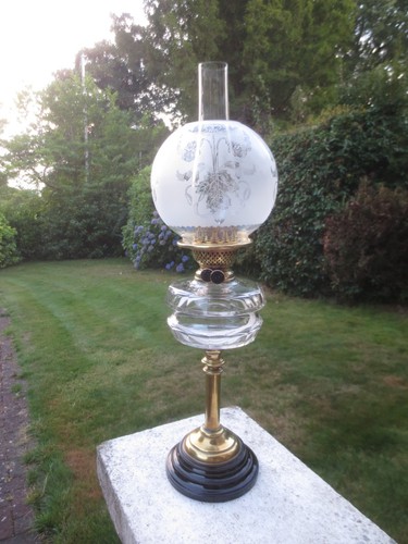 Antique youngs brass cut glass - antique,
