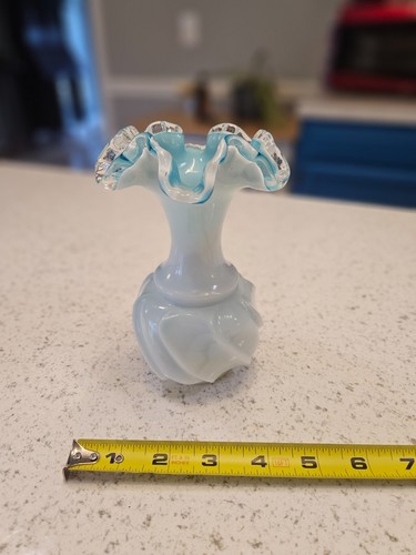 Vintage fenton aqua crest milk - vintage,