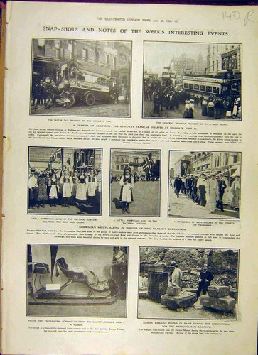 Original old antique print - old,