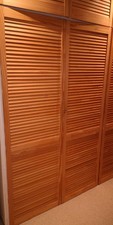 Pine Louvre Doors: two 1981 x 610mm (6'6" x 2') + three 457 x 610mm (1'6" x 2')