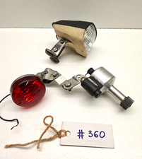 Vintage Bicycle Union Germany Front and Rear Dynamo Lights Lamp Set -working