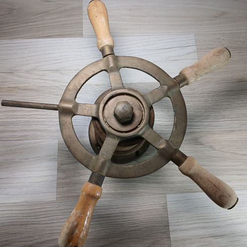 Vintage bronze and wood boat - bronze,