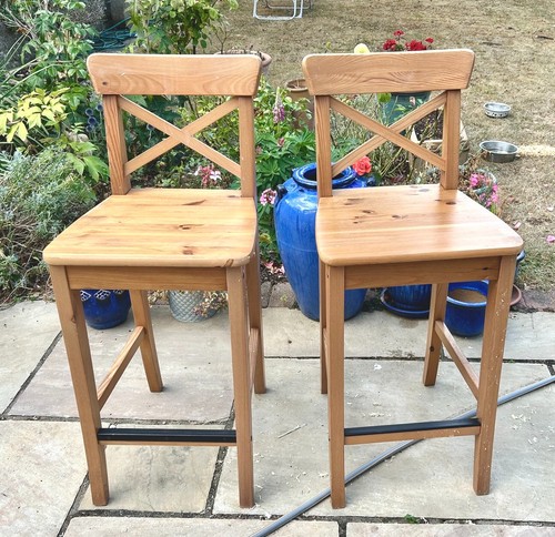 Pair sturdy bar stools - of,