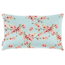 Luxury Eco-Velvet Filled Rectangle Oblong Cushion Cherry Blossom Many Colours
