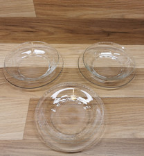 3 x Crystal Cut Glass Dessert Bowls with Under Plates / Saucers