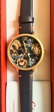 Cath Kidston floral watch blue leather strap boxed new