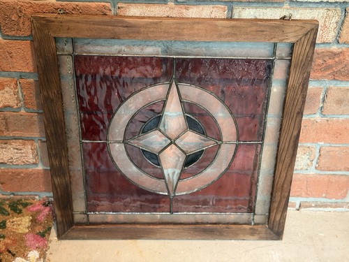 Framed stained glass star - glass,