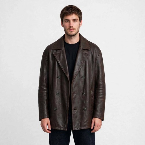 Brown leather jacket ciro - leather,
