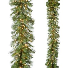 9' LIGHTED GREEN MIXED PINE