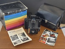 Polaroid Super Colour Swinger 1970s Retro Instant Camera + Box Case Manual