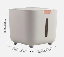 10kg Rice Dispenser, Grain, Pet Food Storage Box - Sealed Dry Container Airtight