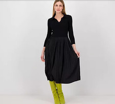 Nina Leonard V-Neck Midi Dress