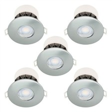 Set of 5 Brushed Steel LED