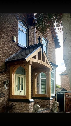 Oak porch canopy green - oak,