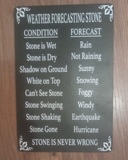 Weather forecasting stone, Vintage Style Metal Sign, outdoors, cafe,home