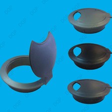 2x 65mm Computer Desk Hinged Grommet Table Cable Tidy Outlet Port Wire Cover