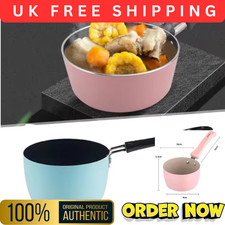 Mini Soup Pot Porridge Cooking Pot Milk Pan with Long Handle Small Saucepan UK