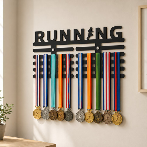 Running medal hanger wall - running,