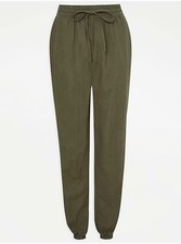 Khaki Green Linen Trousers