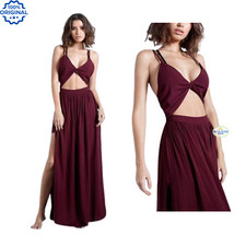 Firetrap Maxi Dress Ladies Clothing Burgundy Size UK 16 (XL)