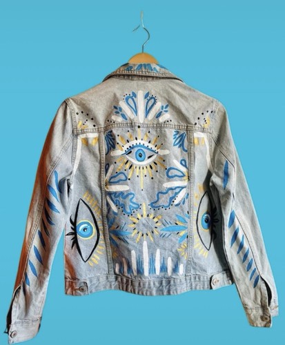 Acid wash hand painted denim - acid,