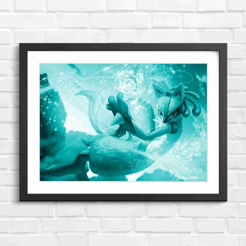 Blue mythical fox warrior - blue,