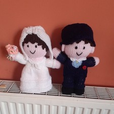 Newly hand knitted Soft Toy Bride & Groom marriage - wedding gift