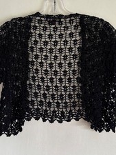 DEBUT BLACK KNIT EMBROIDERED