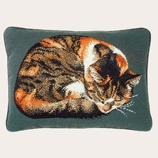 Ehrman Tapestry Needlepoint Kit Tortoiseshell Cat: Green Elian McCready New