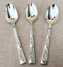 3 x Vintage Rose Pattern EPNS
