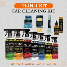 11 Pcs Auto Car Cleaning Kit  & Detailing Products, Clean, Protect & Shine - D1