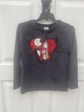 Disney Jack Skellington Pyjamas As Soft Velour Size 12-14 2 Piece Set Halloween