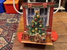 Decoupage Christmas Tree Stepper Christmas Card - Approx 4 x 5 inches