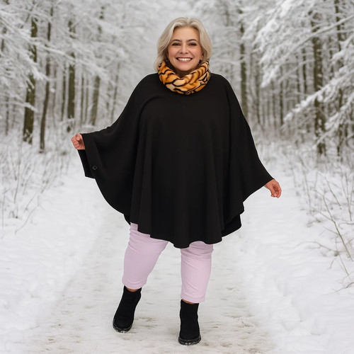 Fleece polo neck oversized - fleece,
