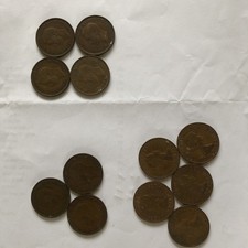 old penny coins X 12