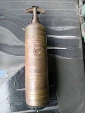 Vintage Pyrene Brass Car Fire Extinguisher Zwith Bracket