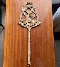 Vintage Cane Wicker Sturdy Carpet Rug Beater rustic Sturdy 1950s 59cm