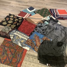 X 15 VINTAGE ACETATE,SILK ETC LADIES SCARVES,ENRICO COVERI,DENTS,VIYELLA ETC