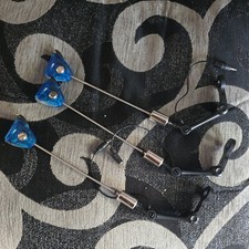 Carp Fishing Swingers / Bite Indicators. 3 x blue illuminated LED, stiff arm