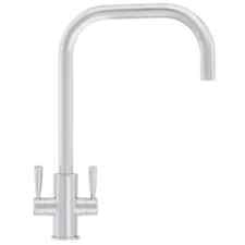 Franke Ascona Swivel U-Spout Mono Mixer Twin Lever Silk Steel Kitchen Tap 