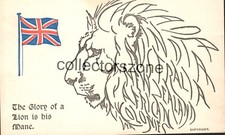 WW1 Patriotic Lion Printed Postcard Colonies In The Mane Boots Chemist Publisher