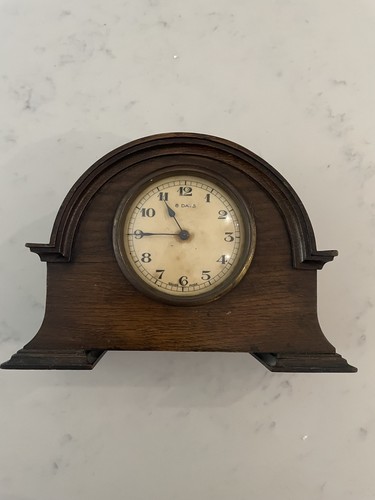 Brown wooden mantel clock - brown,