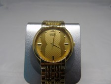 MENS SEIKO GOLD PLATED QUARTZ DRESS WATCH - V.G. COND - FWO - BOXED - PLS READ