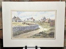 Original watercolour village - original,