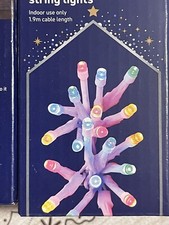 New 2 X Habitat 20 LED Multicoloured String Lights 1.9m White Cable Indoor Use