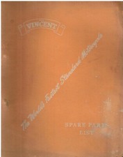 VINCENT B C SERIE B.LIGHTNING B.SHADOW RAPIDE METEOR COMET 1954 PARTS CATALOGUE