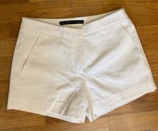 Zara White / Cream Dress Trouser  Evening Out Shorts, 11 Inch Length, XS